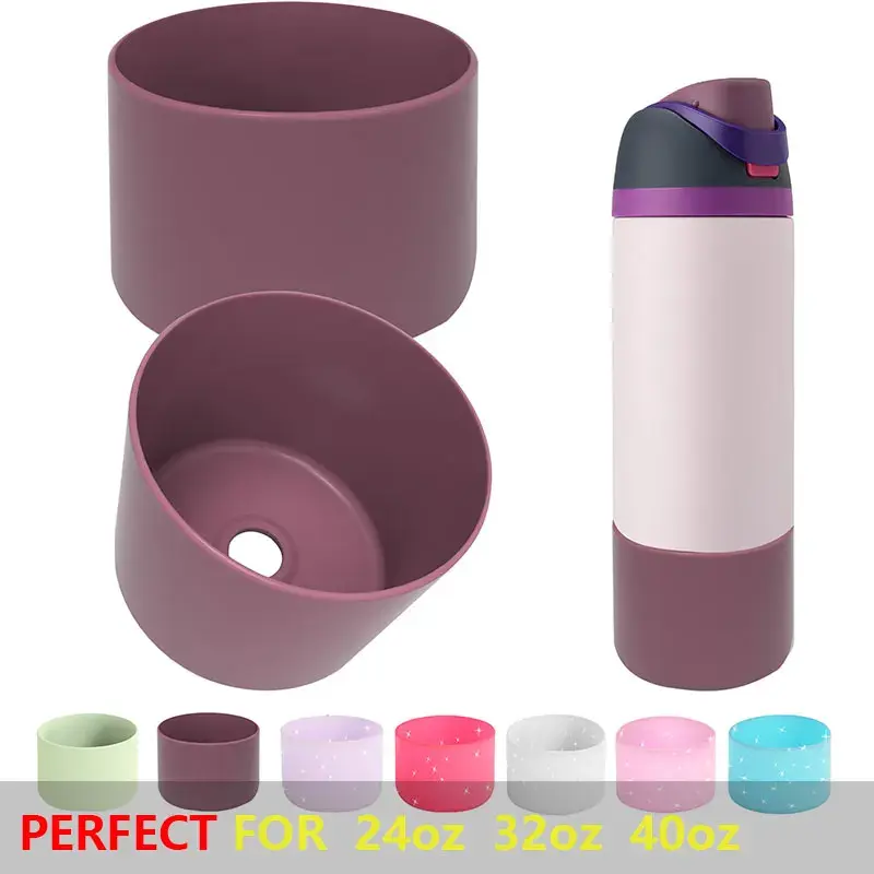 Silicone Water Bottle Boot Anti-Slip for Owala 24Oz 32Oz 40Oz Protective Sleeve Bottom Protector Quencher Adventure NONE Silicone Water Bottle Boot Anti-Slip for Owala 24Oz 32Oz 40Oz Protective Sleeve Bottom Protector Quencher Adventure NONE