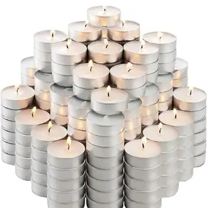 100/150/200 pcs new Tea Light Candles Bulk Pack 2.5 hours Burn White Unscented 50pcs each pack party pray church saints burner wax burner Set Decor Table Decoration Ornaments Cozy