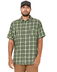 Brothers And Sons Men's Casual Plaid Short Sleeve Button Down Western Shirt - Basfa22w37-Lt Grn