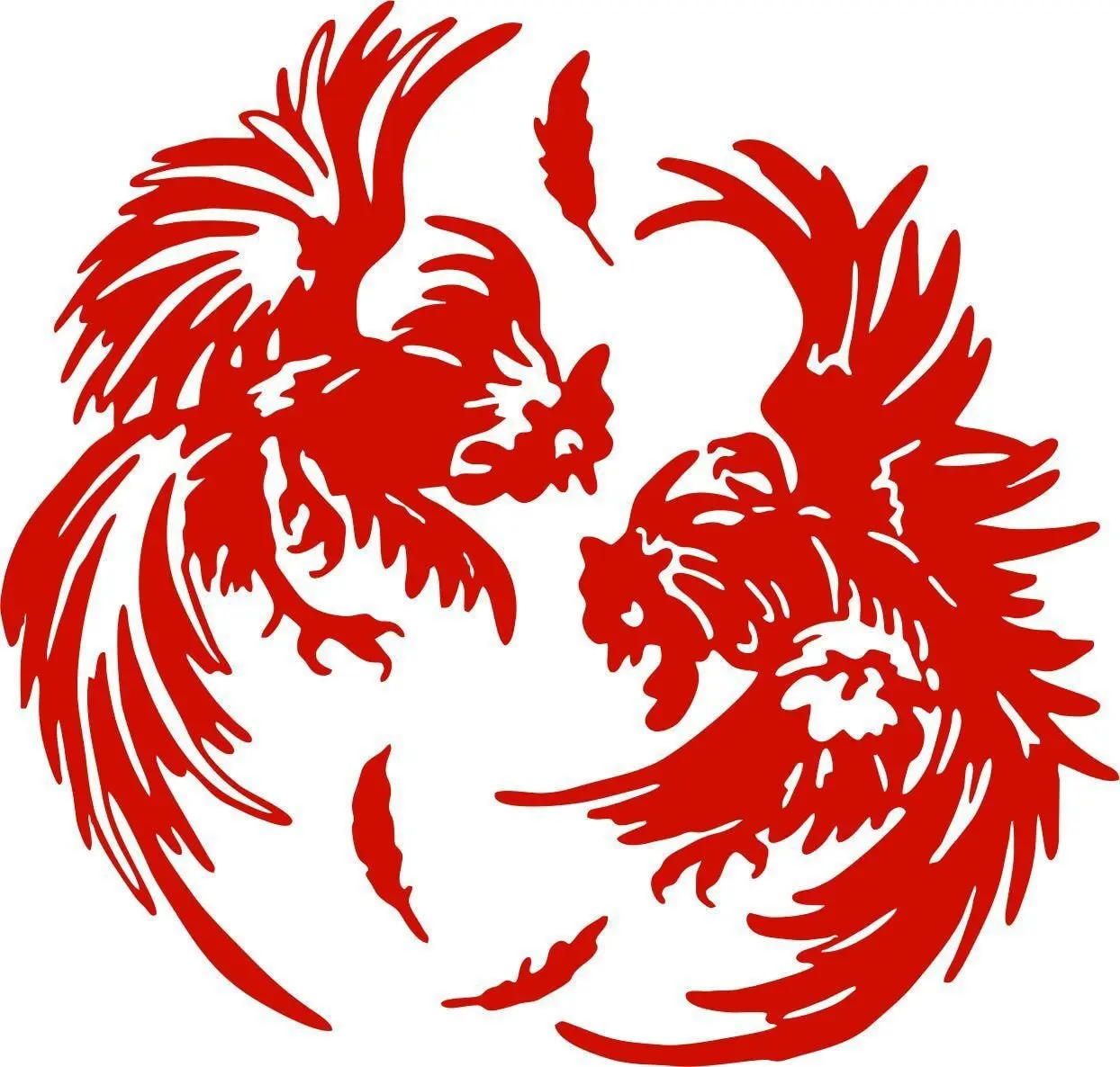 Fighting Rooster Themed Vinyl Decal Sticker, 1-Size Car Truck Window Exterior Decoration Accessory for Farm-Inspired Automotive Styling, One Size