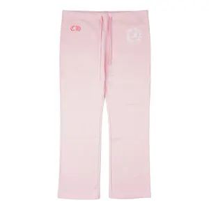 Women's Full-Length Chrome Hearts Miami Art Basel Exclusive Sacred Heart Logo Sweatpants - Pink, Red, White
