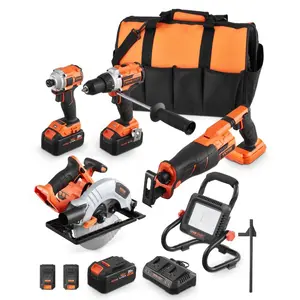 VEVOR Tool Combo Kit, 12V Max Cordless2-Tool Combo Kit, with 3/8 in Drill, 1/4 in Impact Driver, Compact Cordless Power Tool Combo Kit with 2.0 Ah Batteries, Screws, One Charger, and One Cloth Bag