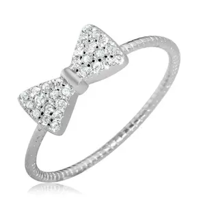 Sterling Silver Bow Tie Ring - Elegant Design for Everyday Wear