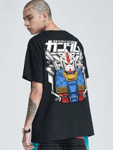 Gundam Short Sleeve Printed T-shirt 2026 Summer Men's and Women's Trendy Brand Cartoon Printed Loose and Comfortable Youth Round Neck T-shirt Top