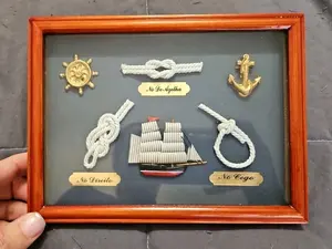 Vintage Sailor's Nautical Knot Wooden Frame Shadow Box 8" X 6"