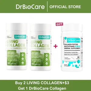 DrBioCare Living Collagen L-Carnitine Complex Supplement, Non-GMO, Grass Fed Bovine Collagen Peptides, Bovine colostrum, Cinnamon extract, Mulberry leaf extract