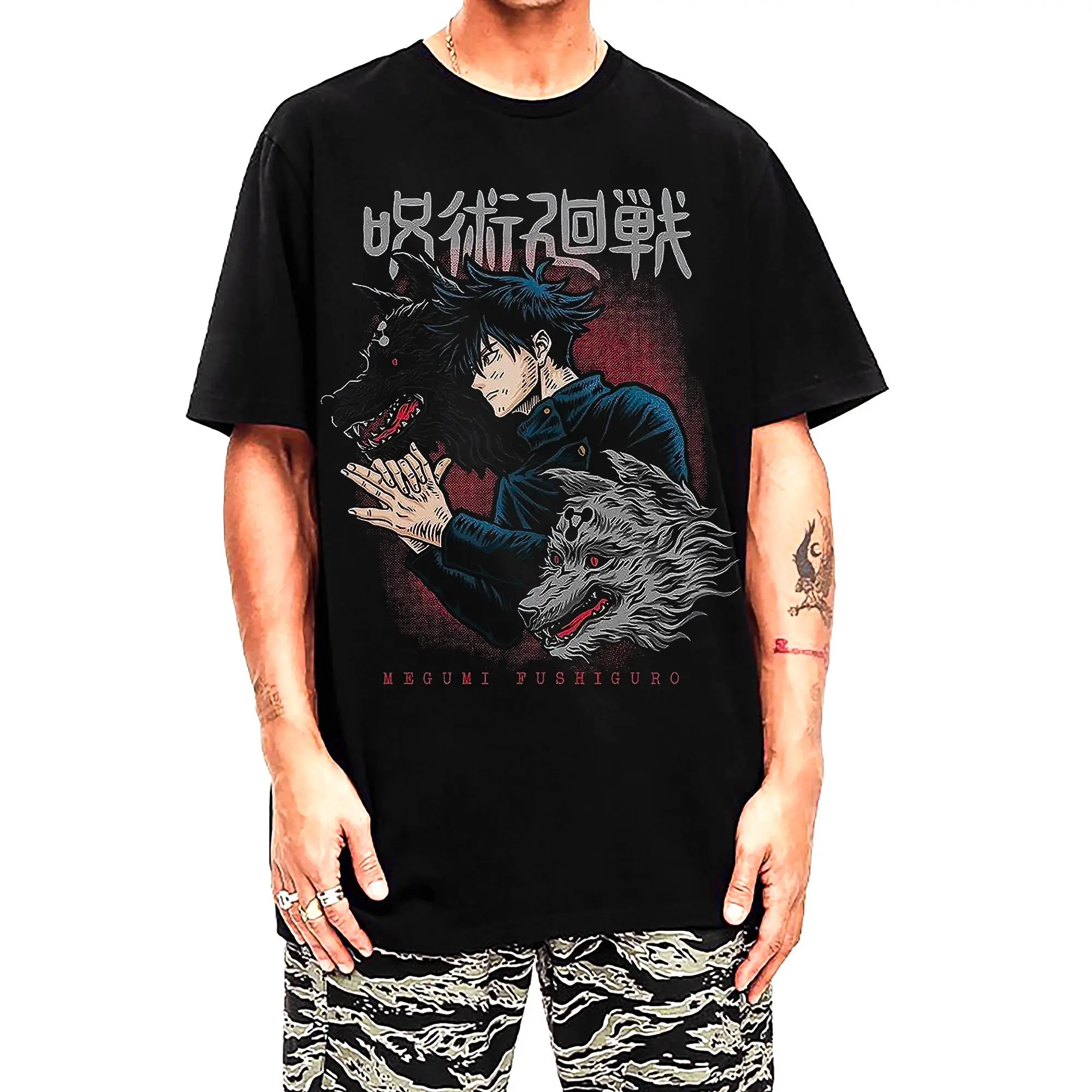Megumi Divine Dogs Shirt, Anime Shirt, Gojo Shirt, Anime Lover Gift, Unisex Short Sleeve Tee Menswear Top