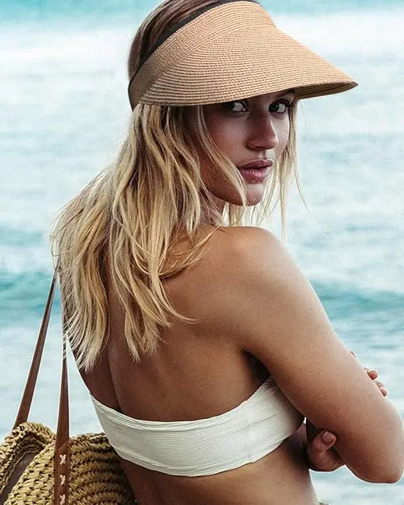 Womens Sun Visor Hat Straw Sun Visors for Women Summer  display picture 1