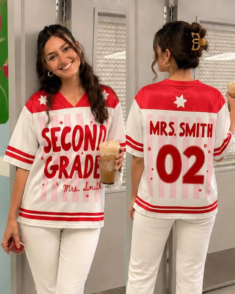 Custom School Spirit Jersey, Custom Grade Teacher Jersey, Back to School Soccer Tee, Elementary Teacher Gift
