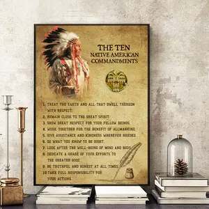 The Ten Native American Commandments Of Chief Poster poster Decor Wall