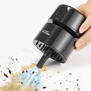 Joytutus Mini Desktop Vacuum Cleaner Handheld USB Black Plastic Portable for Car Seat Keyboard Crumbs Hair Ashes Home Use Compact Versatile Design