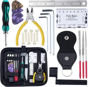 LEKATO 11Pcs Guitar Tool Kit, Guitar Repair Kit, Guitar Maintenance Kit, Guitar String Winder, Hex Wrenches, String Clipper for Acoustic Guitar Electric Guitar Ukulele Bass Banjo