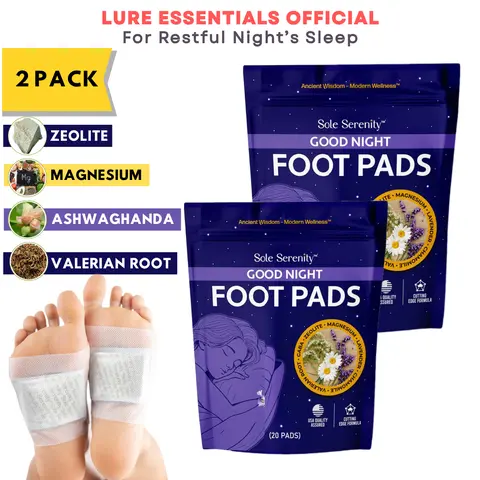 (2 Pack) Sole Serenity Good Night Sleep Foot Pads with Magnesium Glycinate, Valerian Root, Lavender, GABA, Ashwagandha & Zeolite for a Blissful Sleep