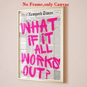 1 Pc, Vintage Wall Art, Bathroom Poster, Pink Positive Quotes Print Newspaper, Girly Dorm Decor, Apartment Aesthetic Print, Bathroom Affirmation Art Preppy Style, Pink Wall Art Motivational, Bathroom Decor, Living Room Decor, Unframed