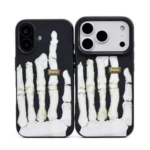 Suitable for iPhone 16 15 14 13 trendy brand skeleton silicone phone cases, iPhone 16 15 Plus skeleton silicone male and female phone cases