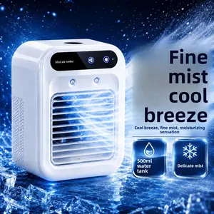 Spray fan for home use, multifunctional office desktop atomizer humidifier, cooling fan with light, plug-in humidifier for health