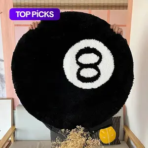 Round Design Fuzzy Rug, Non-slip Plush Carpet with Graphic Design & Comfortable Surface for Home Living Room Bedroom Office, Valentine's Day Gift, Shaggy Fuzzy Rugs