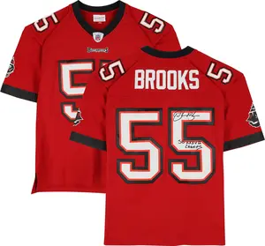 Derrick Brooks Tampa Bay Buccaneers Autographed Mitchell and Ness 2002 Red Replica Jersey with "SB XXXVII Champs" Inscription - Fanatics Authentic Certified