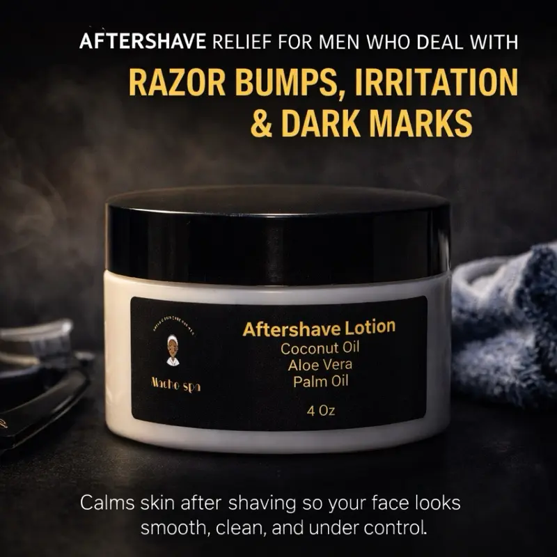 Aftershave Lotion for men with Razor bumps, irritation, itching, in grown hair and dark spots