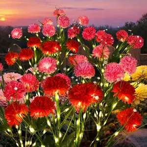 GIGALUMI Solar Lights Outdoor for Garden Decor, 6 Pack Solar Flower Lights Waterproof, 2 Lighting Modes 36 Chrysanthemums for Pathway,Yard, Patio Decoration, Gardening Gifts for Women (Multi-Colored)