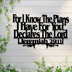 Metal Wall Decor Featuring Inspirational Bible Verse Jeremiah 29:11, Home Decoration for Faith and Motivation, Unique Christian Gift, Home Decor Products