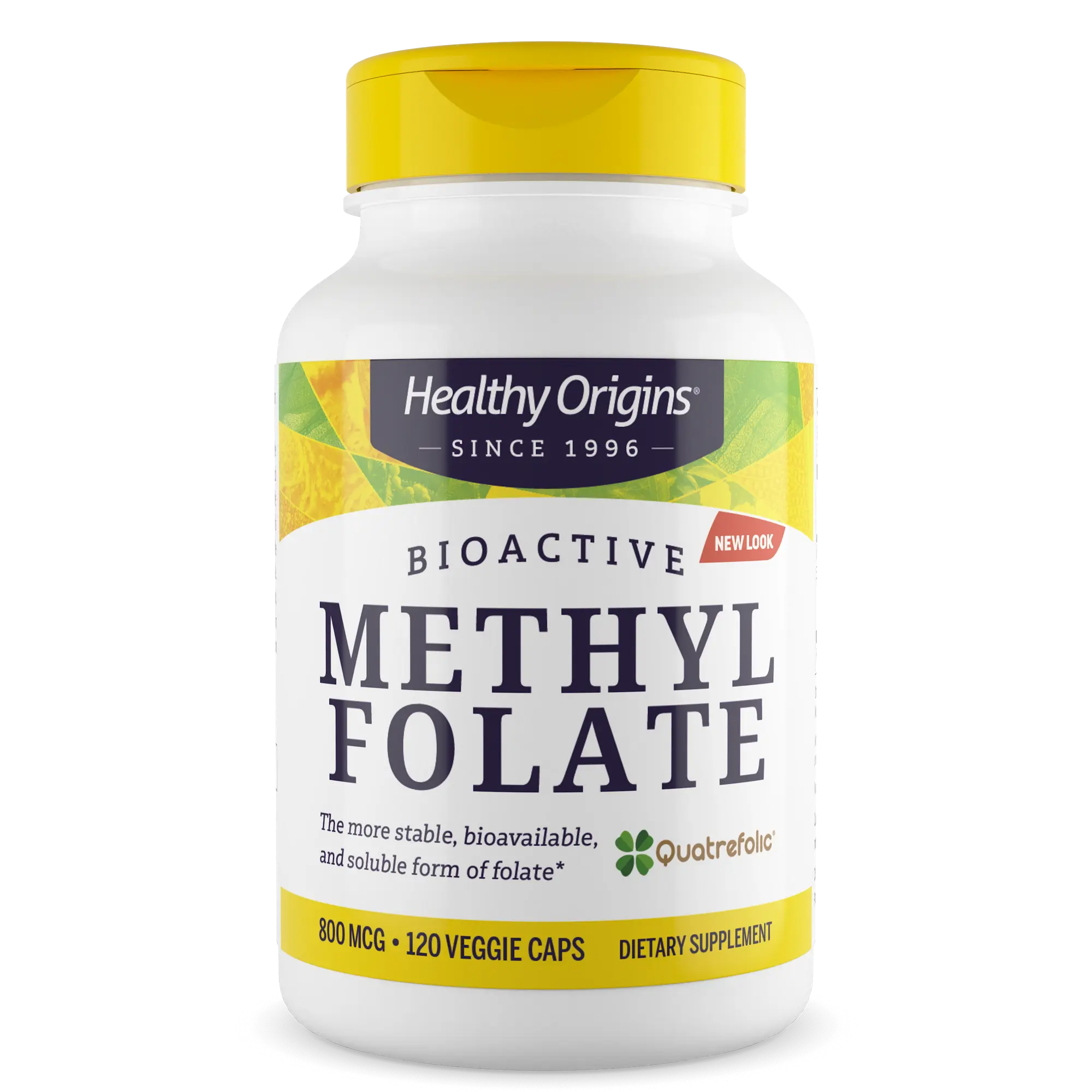 Healthy Origins - Methyl Folate, 800mcg (Featuring Quatrefolic), 120 Vcaps Dietary Supplement for Healthcare & Fitness