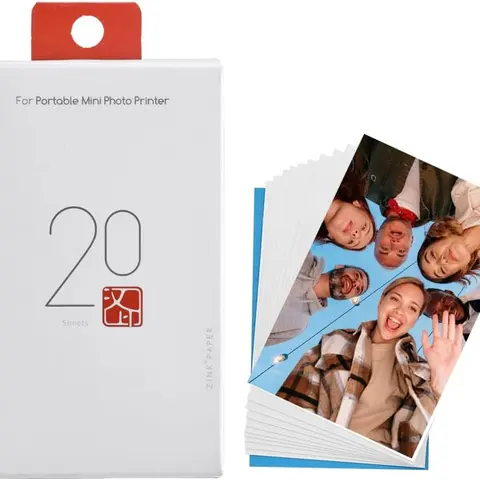HPRT MT53 Zink Photo Paper for Mini Printers - 2x3 in Sticky Back, Inkless Printing, Waterproof Glossy Finish, Brilliant Detail, Fade Resistant, Long Lasting, 20/40 Sheets Packs, Eliminates Need for Costly Film