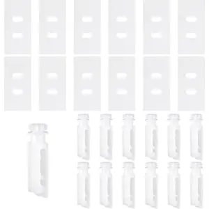 Vertical Blinds Repair Kit, Includes 12 Sets Repair Tabs and 12 Pcs Stem Clips, Replacement Parts for Broken and Missing Vertical Blinds