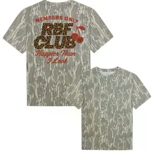 RBF Club Camo Shirt, Happier Than I Look Graphic Tee, Funny Mossy Oak Bottomland Top, Casual Wear Mossy Oak Tee, 3D Hunting