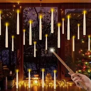 LED Flameless Candles with Remote, Battery Operated Floating Taper Candles, Flickering Candle Set, Halloween Decor Indoor, Party and Window Decorations, Hanging Ceiling Lights, Library Room Decor cosplay Magician