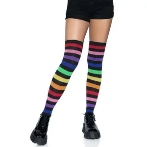Emo Rainbow Thigh High Socks