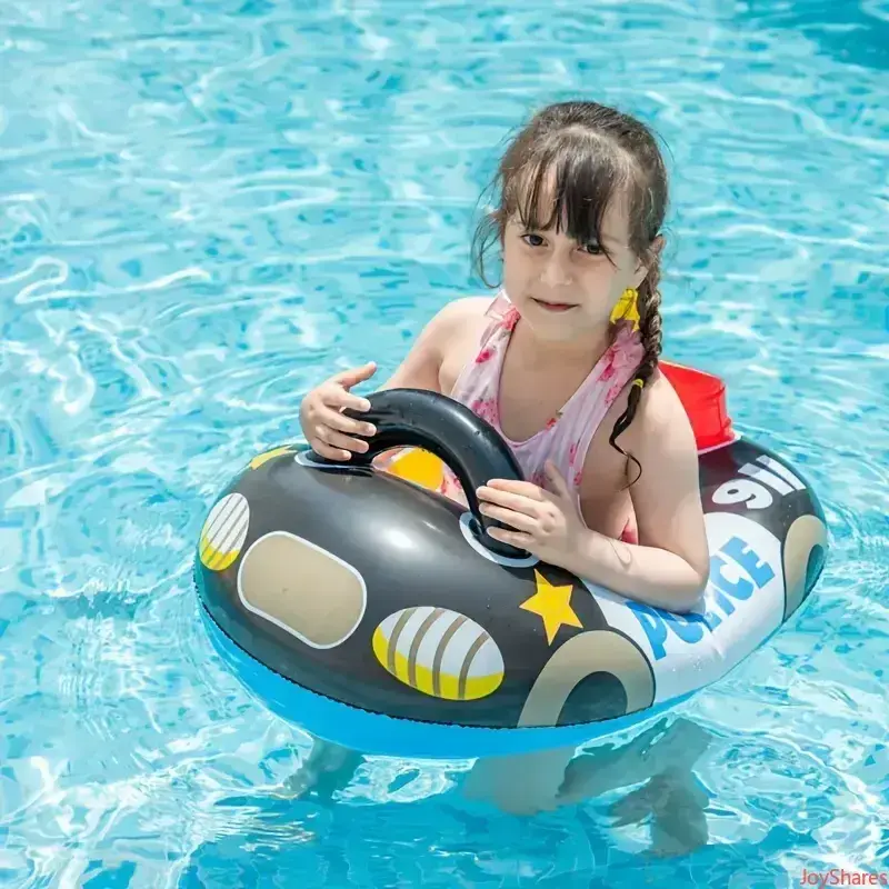 Shark Baby Inflatable Pool Float, Toddler Swim Ring With Seat and Steering Wheel, Safe Support Water Toy For Kids, Summer Pool Beach Outdoor Water Entertainment Floating Gear