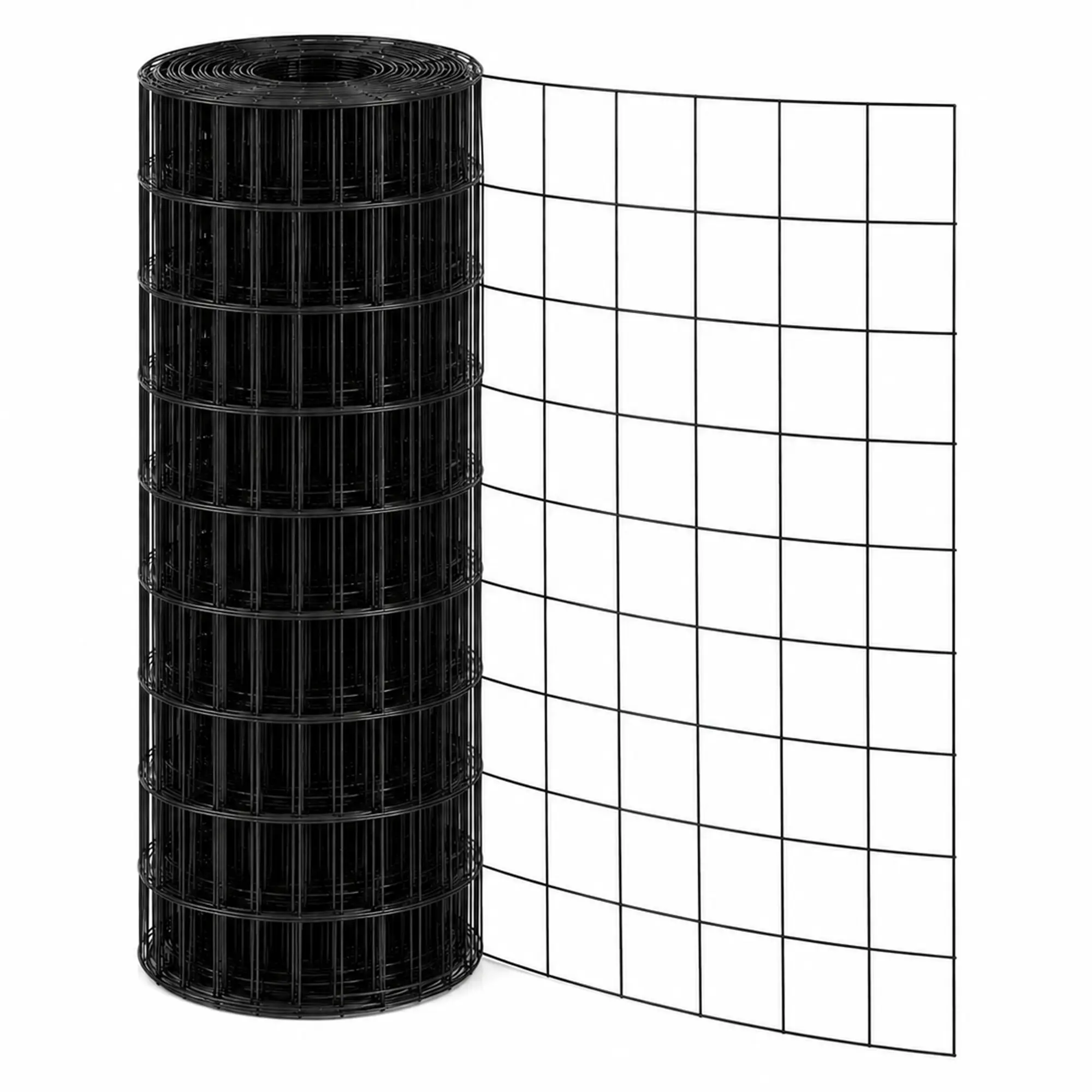 48In X 100Ft PVC Coated Welded Wire Fence 2" X 3", Heavy Duty Black Welded Wire Mesh Roll for Garden Fence, Dog Fence, Chicken Run, Rabbit Enclosure, Outdoor Yard & Property Protection