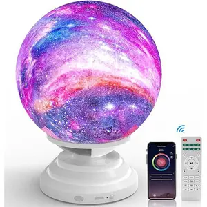 Flower Dance Moon Lamp for Kids Night Light White Noise Moon Light With Rotating Stand,Smart Galaxy Lamp,Remote APP Control USB Rechargeable