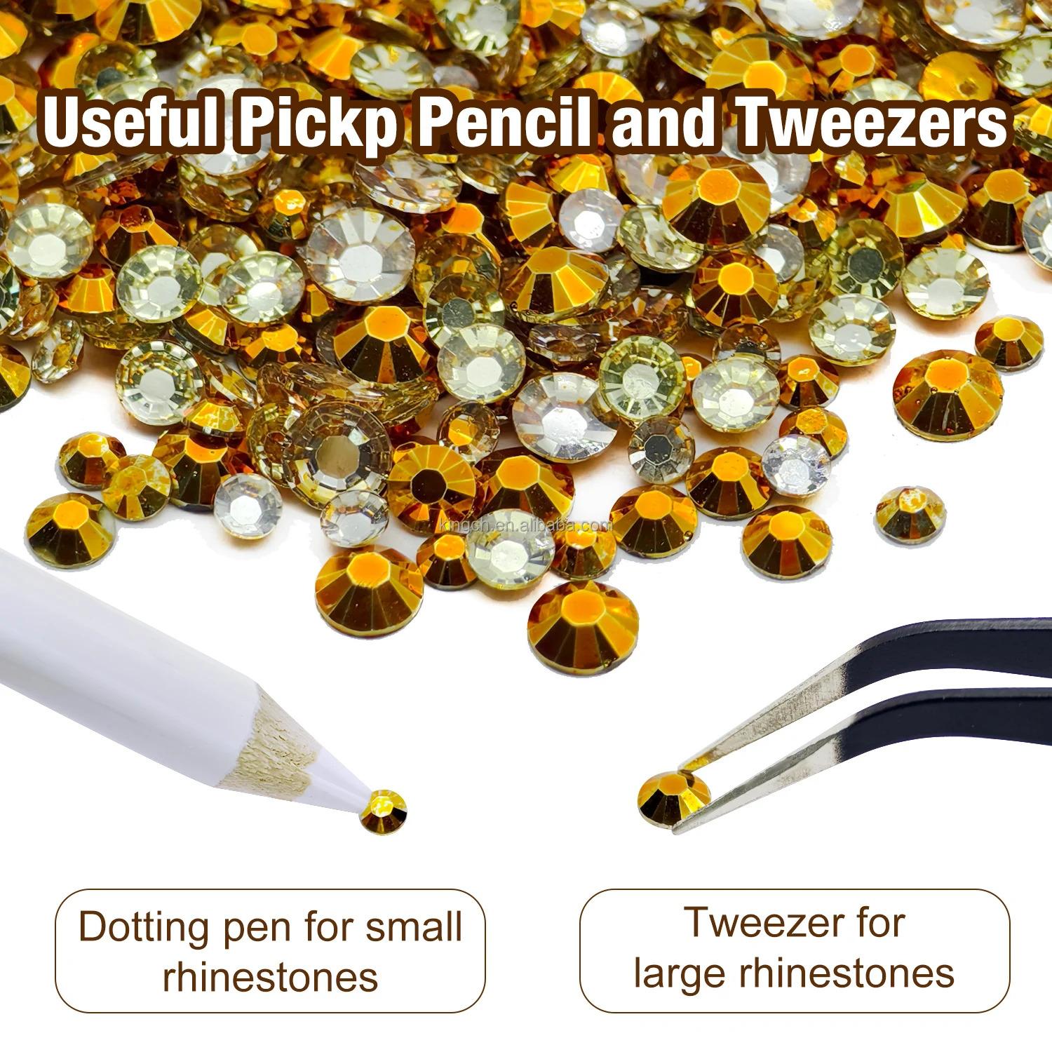 US Warehouses 15pcs in Box Resin Rhinestones for Cloth Holiday Nails Face Hair Tumbler  Different Sizes Resin Rhinestones