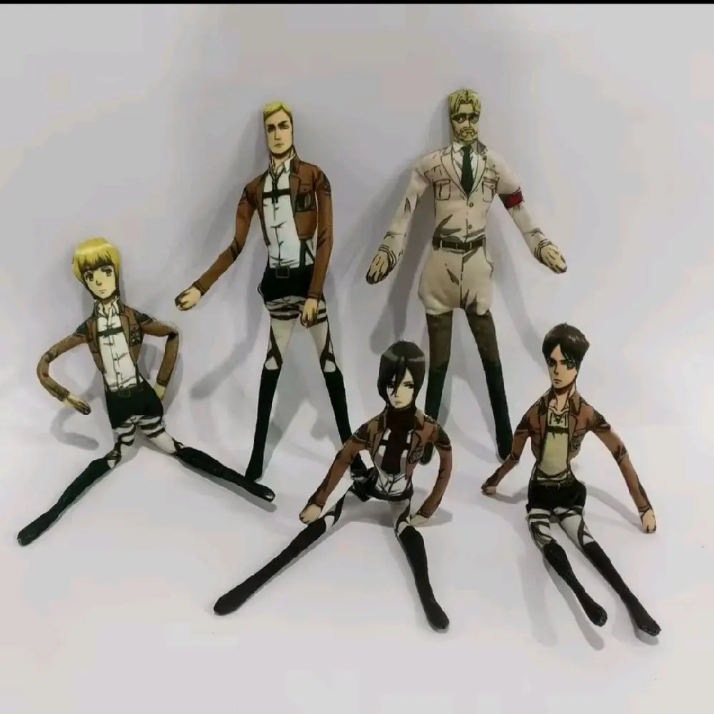 Attack on Titan Anime Cosplay Doll Plush Stuffed Figure with Flexible Iron Wire Shingeki No Kyojin Abstract Prop Decorative Toy