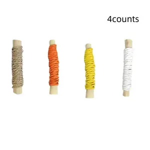 Rabbit Teething Toy, 4 Counts Hamster Teething Toy, Mice & Rabbits Treats Toy, Ideal for Small Pets, Durable and Safe Design