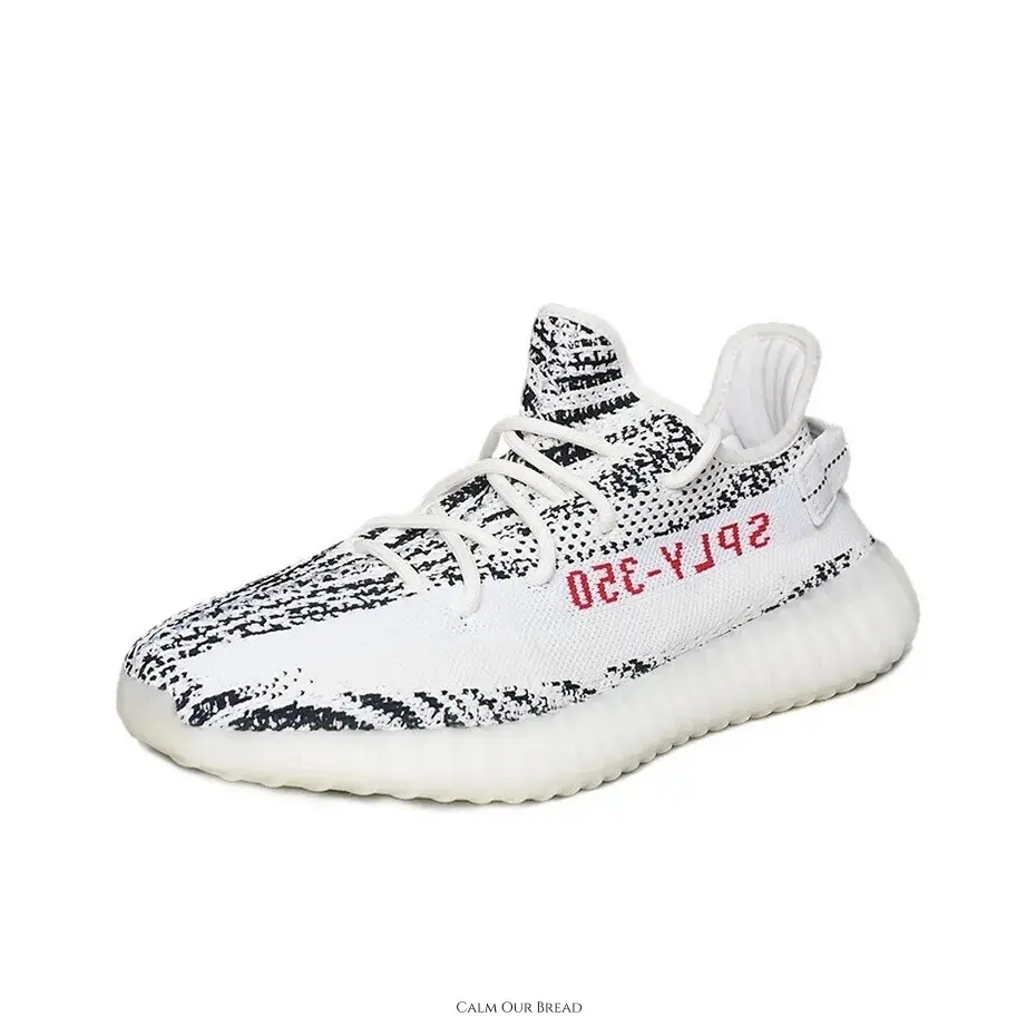 White Black Zebra Pattern Knit Sneakers | Cushioned Soft White Outsole & Breathable Mesh Upper | Daily Walk & Casual Gym Wear | Ease Foot Ache After Long Time Standing