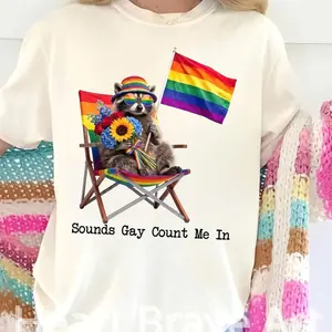Sounds Gay Count Me In Shirt, Funny Racoon Lgbt Shirt, Pride Month LGBTQ Sweater, Gay Pride Month, LGBT Gift,  Gift for LGBTQ+ Community 5