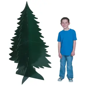 5 Ft. 3D Evergreen Tree Cardboard Cutout Stand-Ups - 2 Pc.