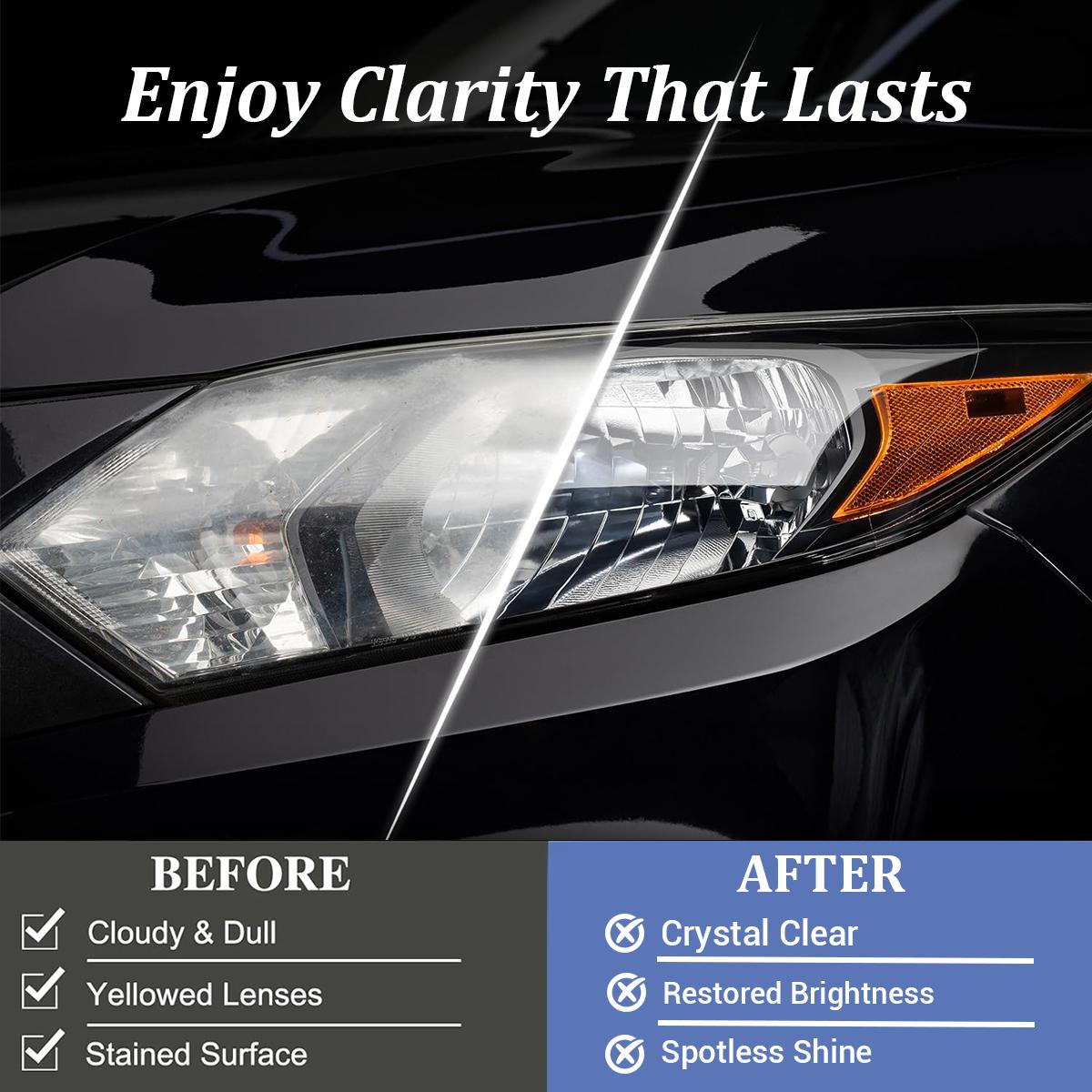 Ceramic Headlight Restoration Kit, DIY Easy Application, Waterproof Anti-Fouling Ceramic Coat, Remove Oxidation & Improve Visibility, Professional Detailer Pack for Car Headlights Windows，Automotive Tools