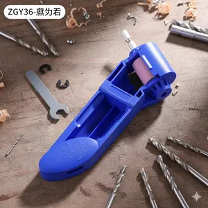 Portable Drill Bit Sharpener for 2.0-12.5mm Iron Twist Bits, Brown Corundum Grinding Wheel, Non-Slip Handle, Adjustable Angle & Width, Professional Sharpening Tool for Metal & Wood, DIY Must-Have, Extend Drill Life.