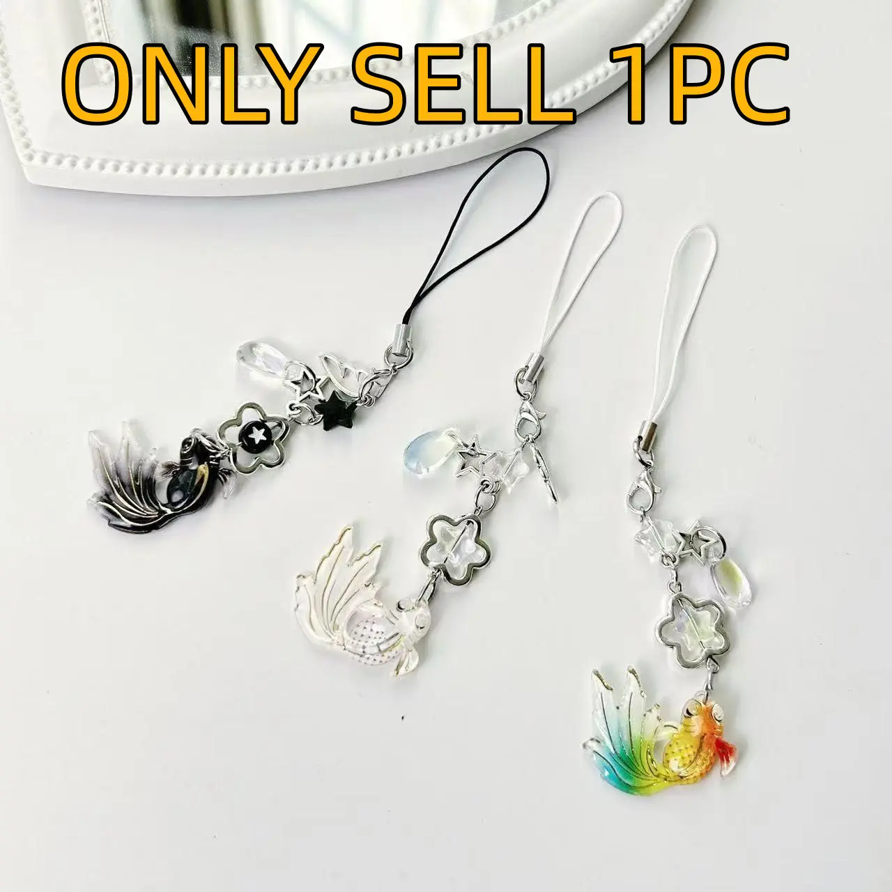 Multifunctional Fish Star Beaded Phone Chain, Phone Charm, Car Decoration Pendant, Couple Phone Strap, Stylish Accessory for Phones & Cars, Cellphone Accessories