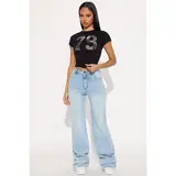 Tall Make My Day Stretch Wide Leg Jeans - Light Wash