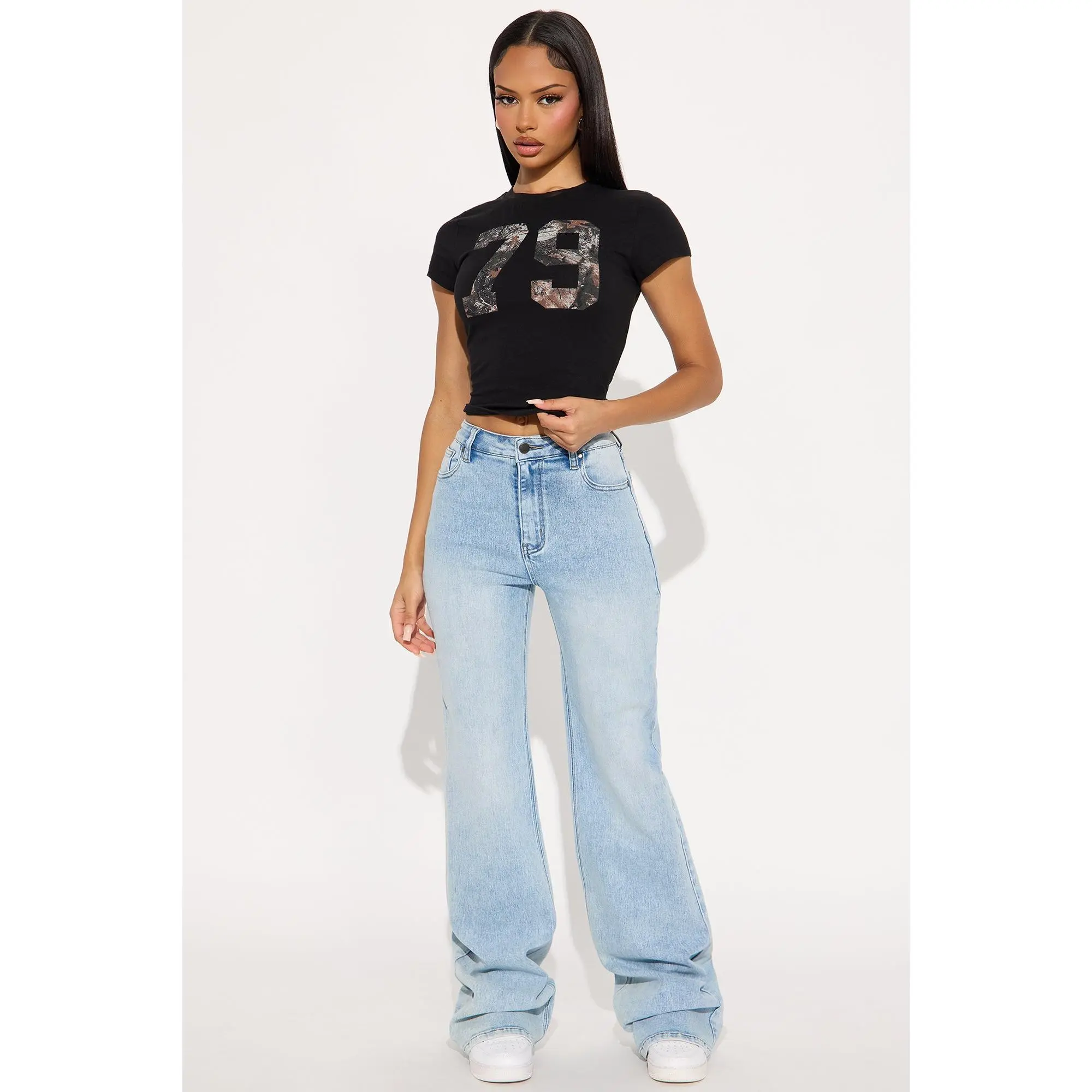 Tall Make My Day Stretch Wide Leg Jeans - Light Wash Tall Make My Day Stretch Wide Leg Jeans - Light Wash