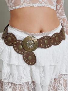 women's vintage western belt, boho style buckle decorative belt for daily party wear, fashion casual dress belt for party, daily clothing decor, waistband