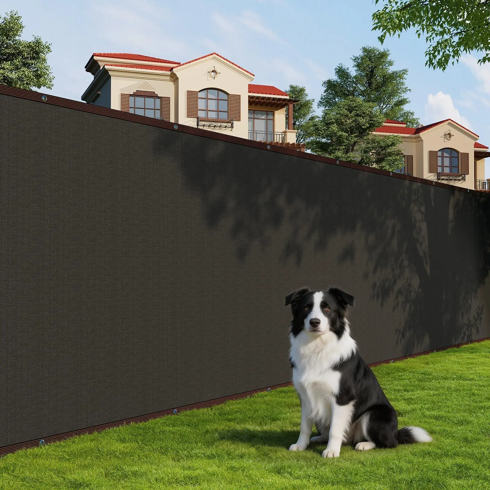 180 GSM HDPE UV Protection Privacy Screen, 6 x 50 Feet Black Durable Fence Shade Netting for Outdoor Garden, Patio, Balcony & Backyard