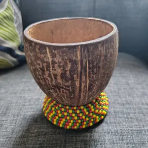 Rasta coconut cup washable very cool cup to have made with beads and coconut beautiful..