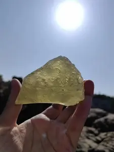 Real Rough Libyan Desert Glass Tektite,Golden Libyan Desert Glass Crystal Necklace,Irregular Shape