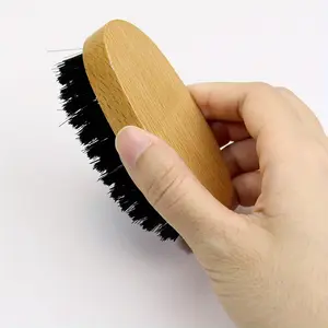 Men's Beard Brush with Bamboo Handle - Ideal for Beard and Mustache Styling, Removes Residue and Dandruff